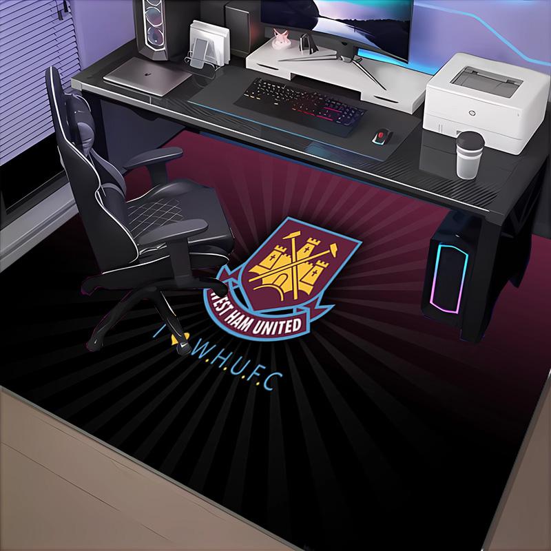 1 Stück West Ham United Teppich Spielteppich, Fußmatte für Schlafzimmer Wohnzimmer Eingangsbereich Teppich, Heimdeko Idee Geschenk für Weihnachten Geburtstag
