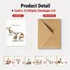 12/24pcs Funny Christmas Cards with Envelopes -Holiday Greeting Card Set - Blank Inside for Personal Messages - Festive Santa
