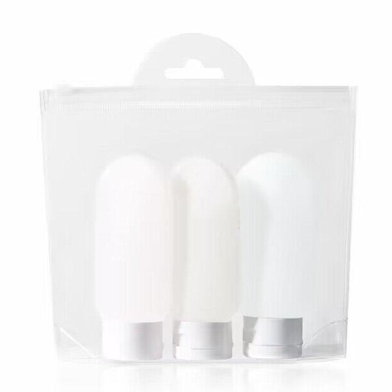 3Pcs Soft Silicone Refillable Bottles Set Lotion Shampoo Squeeze Tube Container Empty Bottle Travel Botttle Beauty Makeup Tools
