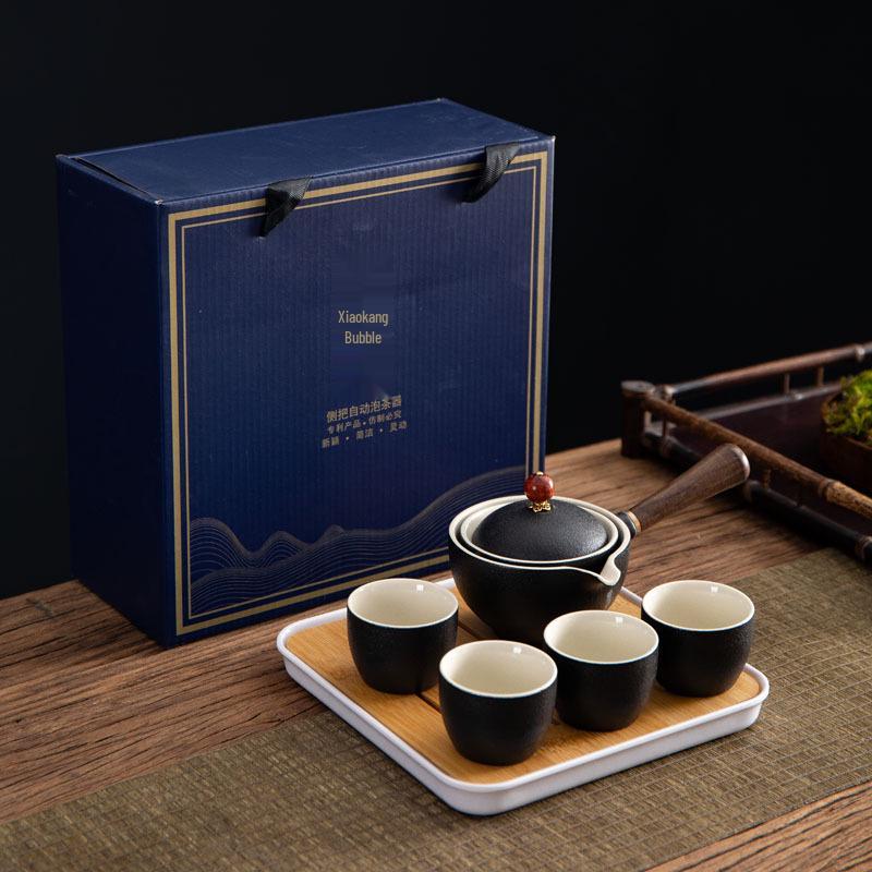 Portable Travel Kung Fu Tea Set: 1 Pot & 4 Cups in Gift Box, Custom Logo Option