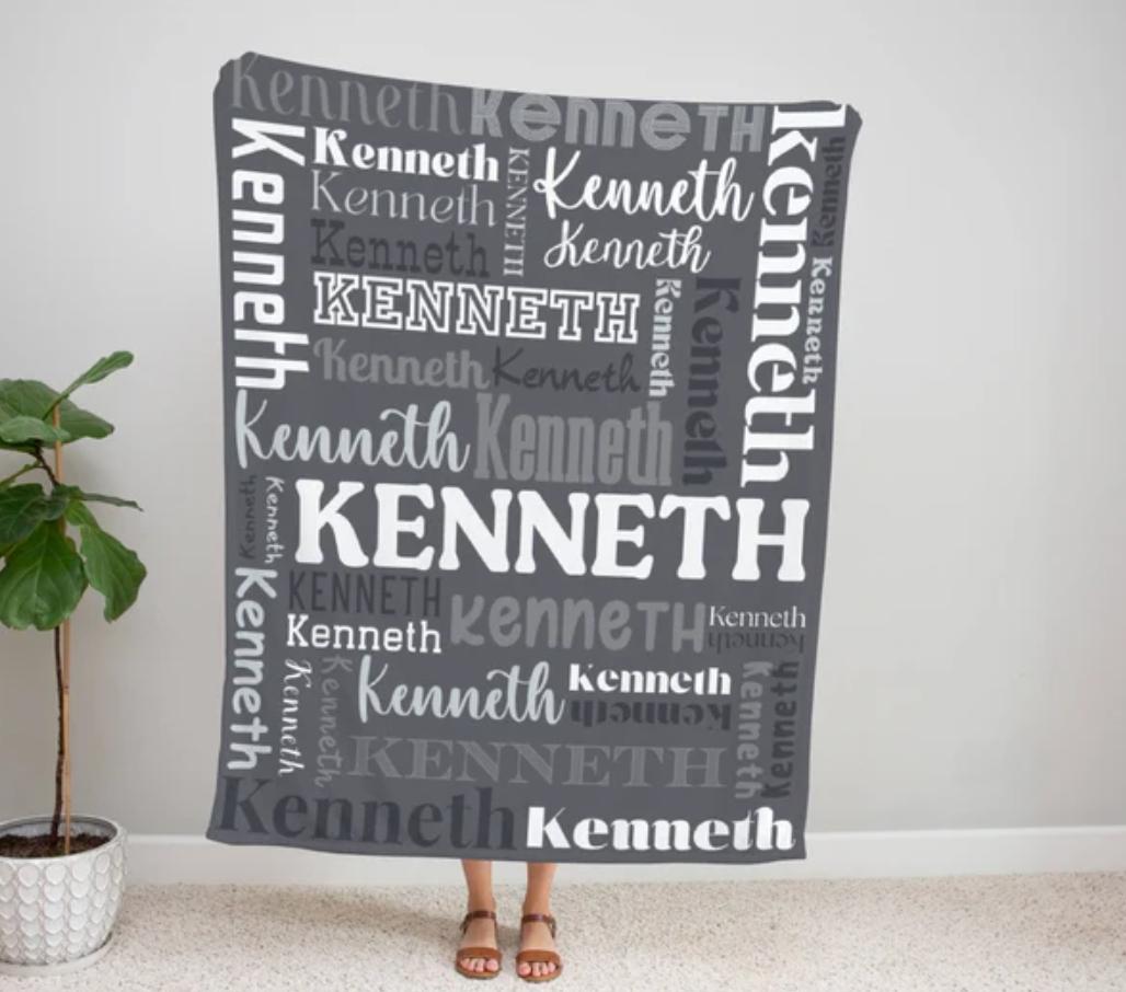 

Custom Name Flannel Blanket Personalized Blanket Home Decor Sofa Blanket Kid Blanket Camping Nap Leisure Blankets Birthday Gifts 75x100cm