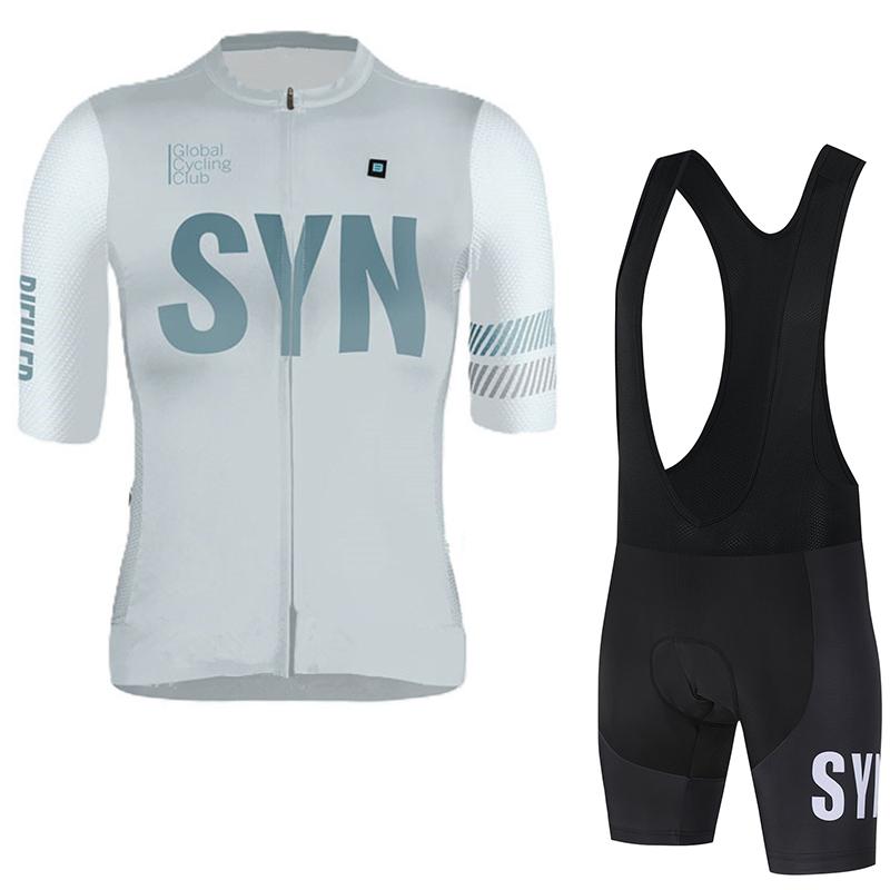SYN Cycling Suit Set Men's Cycling Short Sleeved Top Summer Cycling Sportswear Mountain Bike Cycling Jersey Cycling Bib