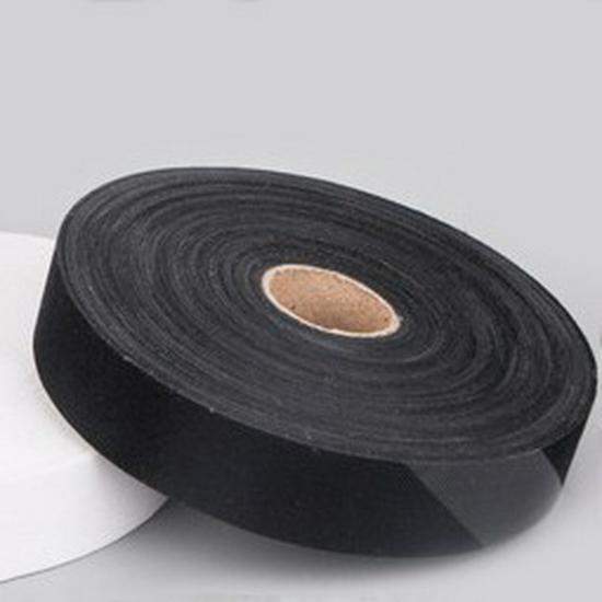 Thin Black & White Fusible Non-Woven Interlining - Single-Sided Adhesive for Clothing Accessories