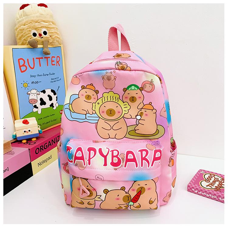 

School bag new casual cartoon large capacity bag kapibara school bag backpack small