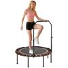 Fitness-Trampolin mit verstellbarem Handlauf, Sport-Trampolin für drinnen und draußen, Stahl, Kunststoff, Orange