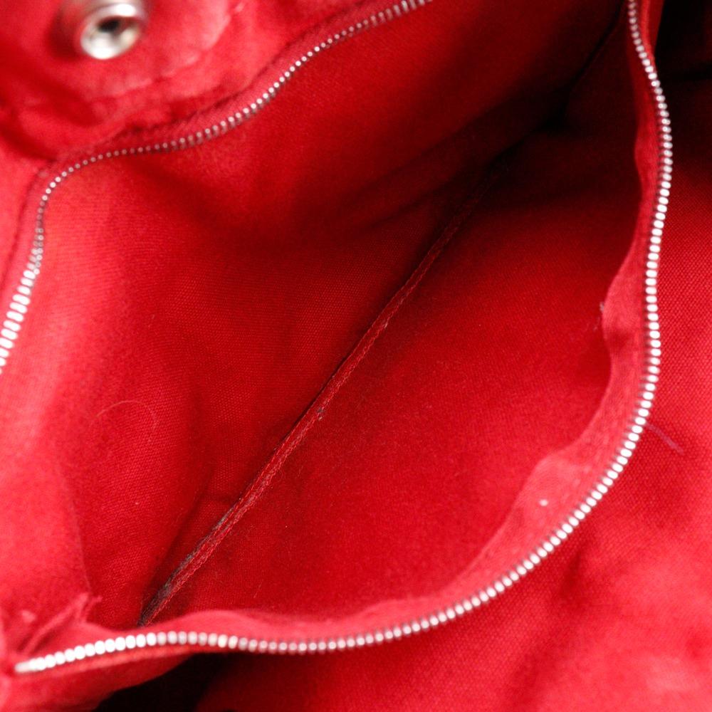 HERMES Deauville PM Handbag Red canvas Women Used