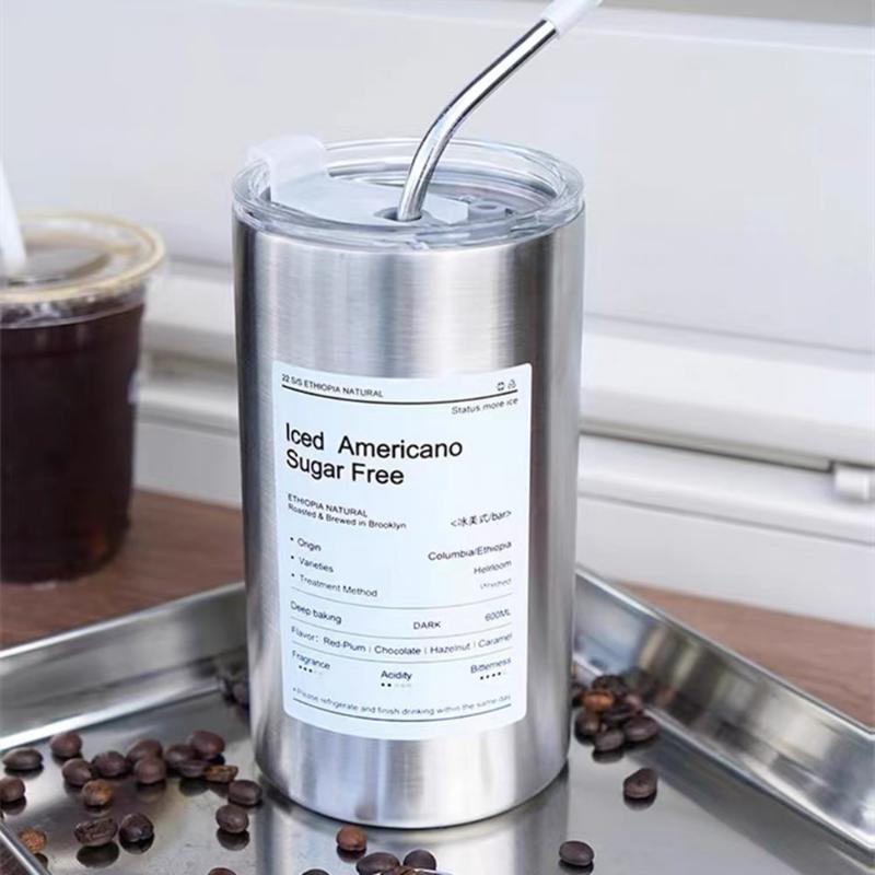 Coffee Cup Thermos Cup 600ml Vacuum Flasks Portable Stainless Steel Thermos Cup Water Bottle  Office Thermos Cup
