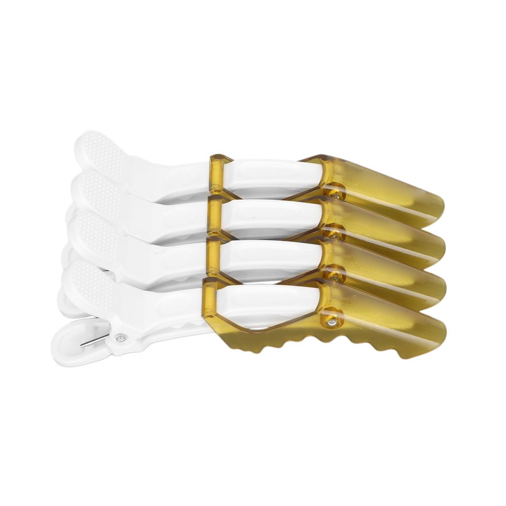 4Pcs Barber Shop Hair Clips Distinguishing Clip Make Up Positioning Clip Hairdressing Supplies(White Yellow )