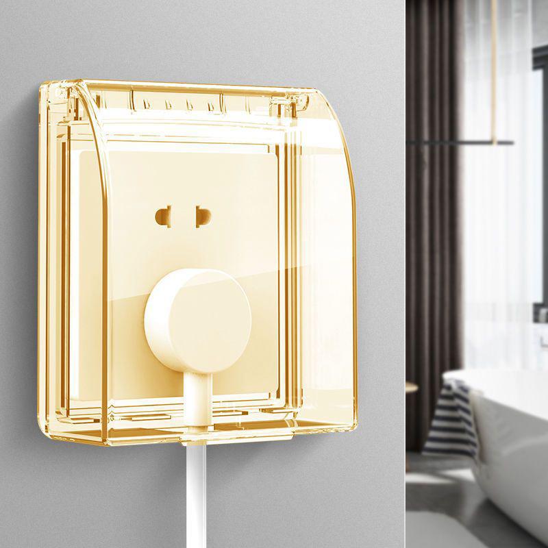 Wall-Mounted Switch Protective Cover Self-Adhesive Enlarged Plastic Socket Waterproof Box 86 Type Electric Plug Cover Bathroom