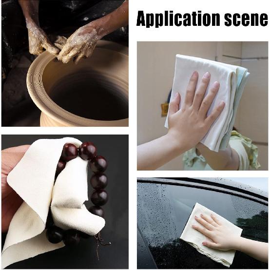 GORGECRAFT 20Pcs 5.9 Inch Chamois Pottery Tools Chamois Cloth Shammy Towel Suede Fiber Glasses Cleaning Cloth Absorbent Fast Drying Natural Chamois