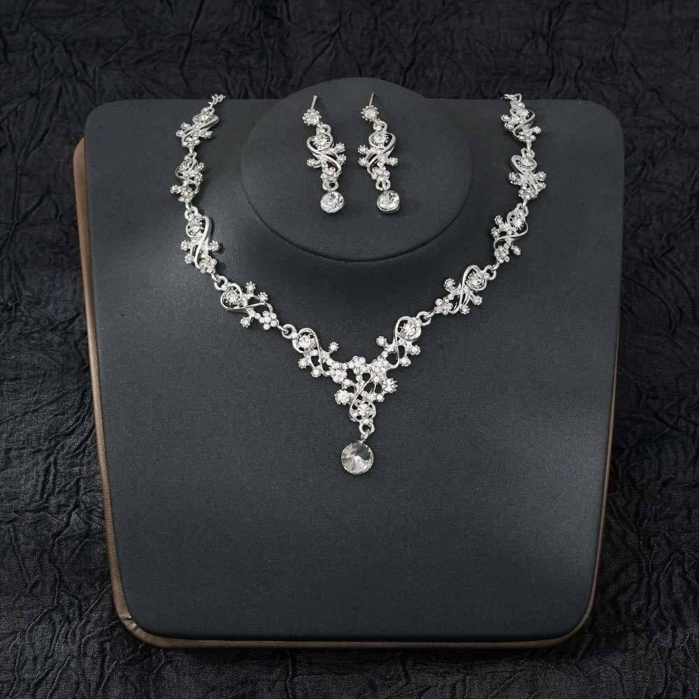 Shiny Exquisite Jewelry Sets Golden Necklace Earring Set Bridal Jewelry Sets  Wedding Engagement