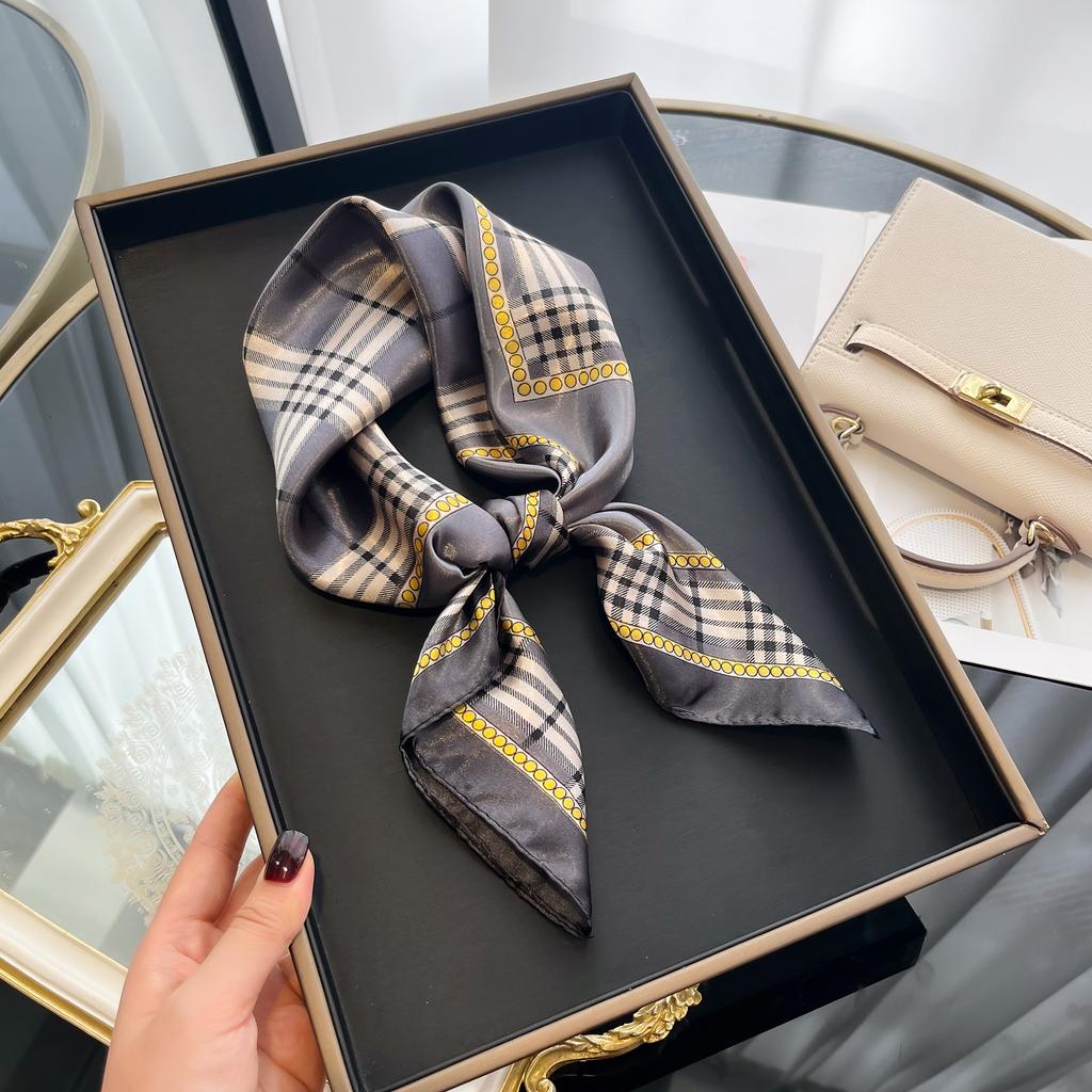 Beach Sunscreen Kerchief Luxury Design Square Scarves Women Popular 60X60CM Silk Hijab