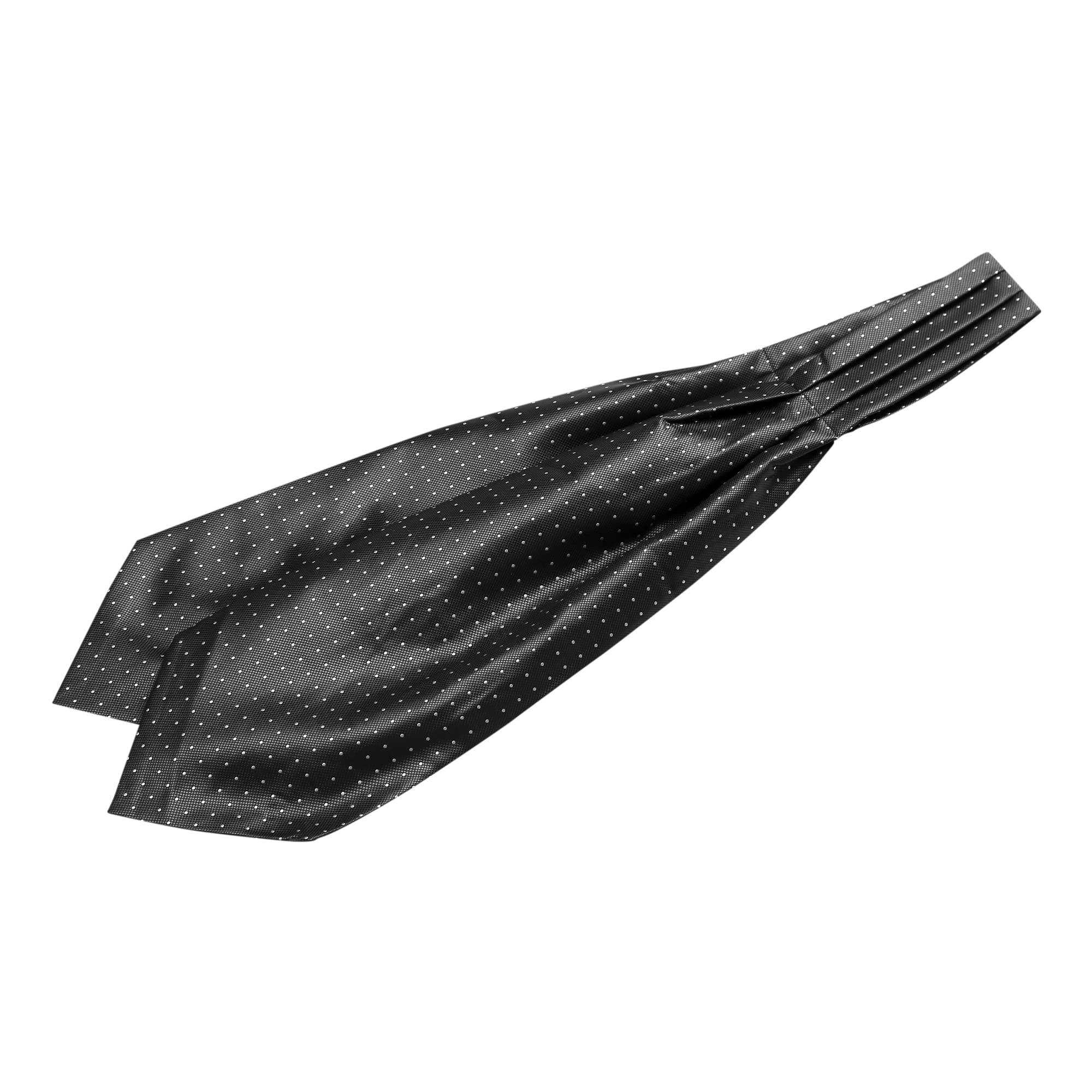 [Allegra K] Polka Dot Ascot Tie Scarf Cravat Tie Formal Party Men s Black Free Size