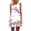European and American New Digital Printing Round Neck Off-the-shoulder Sleeveless Vest Big Pendulum Loose Medium and Long Dress