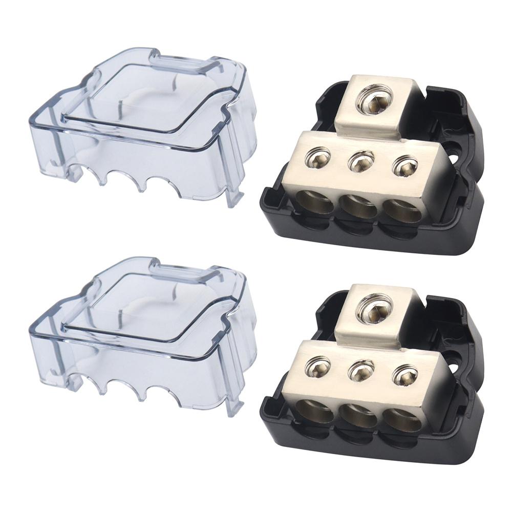 3 Way Distribution Block Car Audio Power Wire Splitter  0 Gauge in  4 Gauge Out