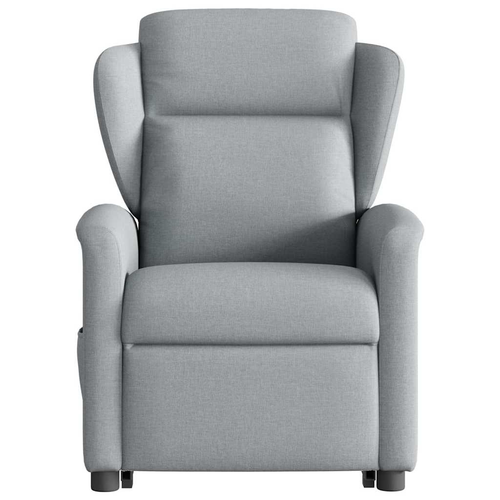 Recliner Chair with Rising Function Light Grey Fabric