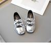 2026 Spring Children's Square Toe Leather Shoes for Baby Girls with Double Bow - New Korean Style