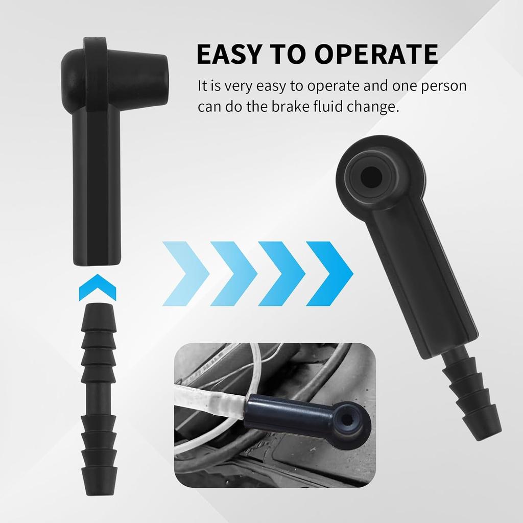 5PCS Brake Bleeder Kit Connector,Brake Fluid Bleeder Kit Bleeding Adapter Joint For Quick Brake Fluid/Air Changes,Brake Bleeder Hose Connector Fit