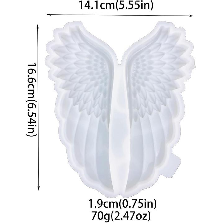 1Pair Angel Wings Molds Left & Right Wings Epoxy Resin Casting Silicone Mold, 1Pair Super Large 6.3" X 2.4"