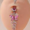 Multi-Color Butterfly Belly Button Ring - Personalized Fashion Piercing Jewelry