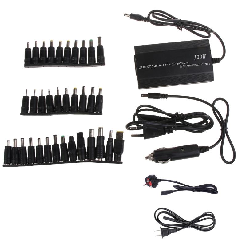 Universal Laptop Charger 120W Adapter with 34 Multi-Connectors Power Supply Adapter Safety Protect Charger 65cm Cord