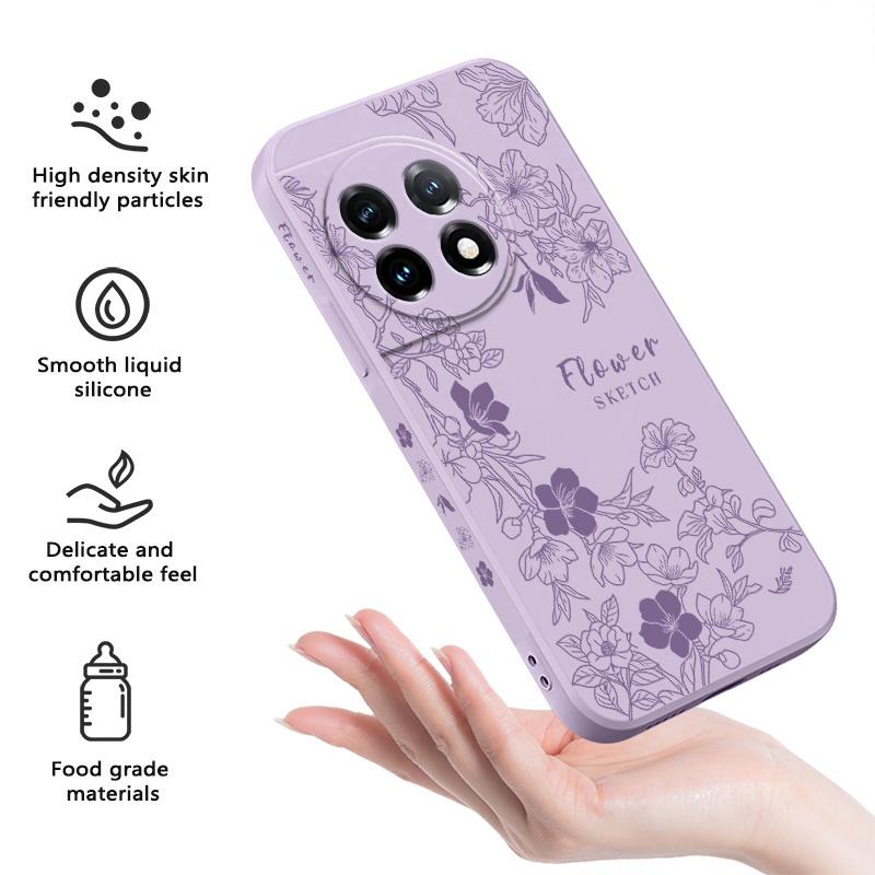 Line Morning Glory Phone Case For Oneplus 13 13R 12 12R 11 11R 10 10R 10T 9R 9RT 9 8T 8 7 7T Pro 5G Liquid Silicone Cover