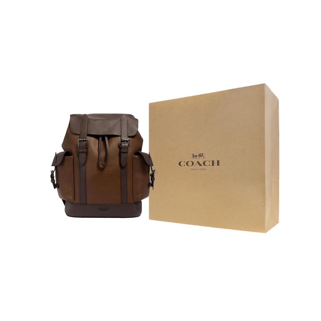 New COACH Hudson Leather Backpack Medium Size Men's Brown Gradient 89898-QBQ9S