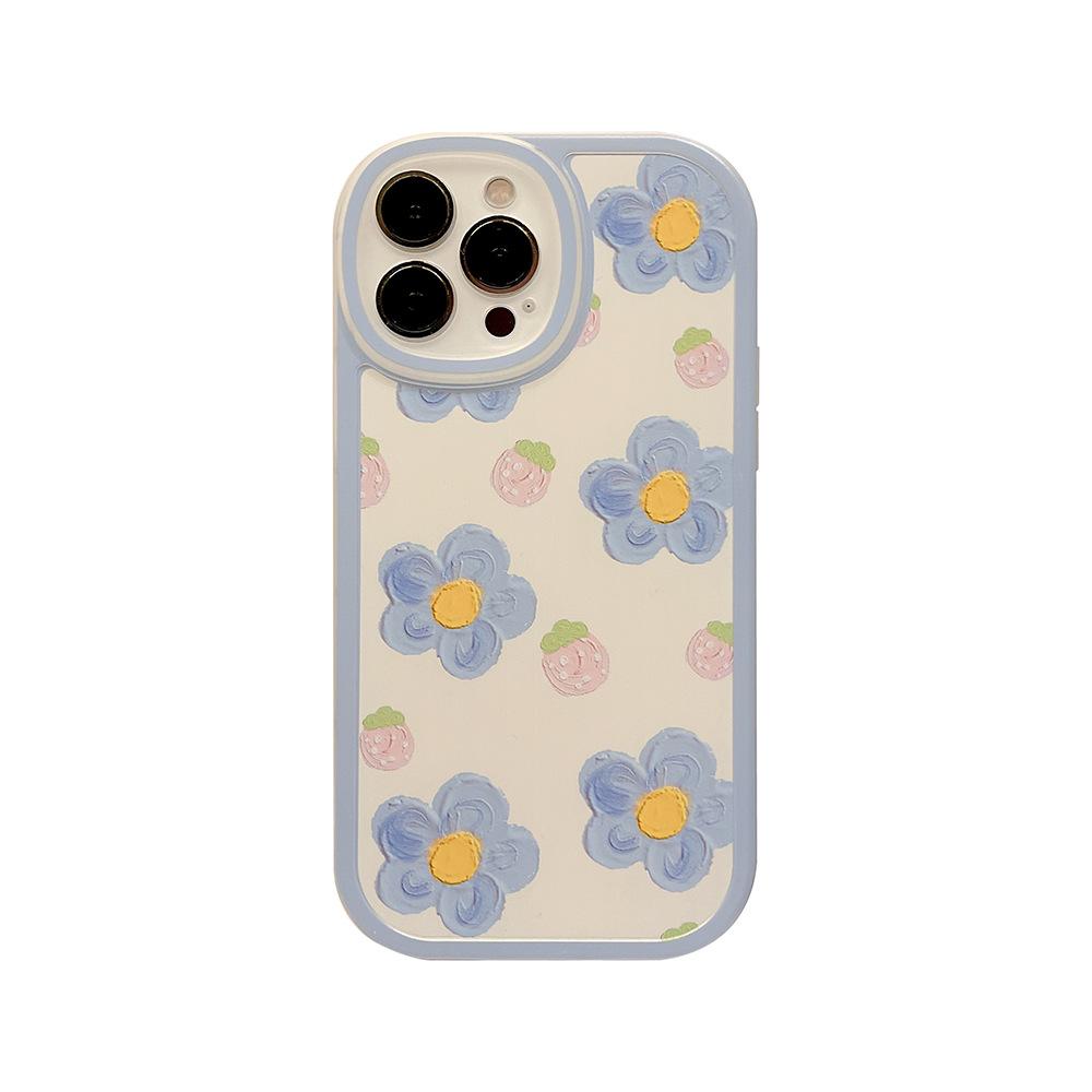 Strawberry Flower 16 Suitable for Iphone15pro Max Apple 11 Mobile Phone Case 14 Women Xr Protection Set