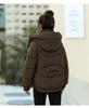 Women’s Short Hooded Windproof Thicken Warm Winter Jacket With Raglan Sleeves