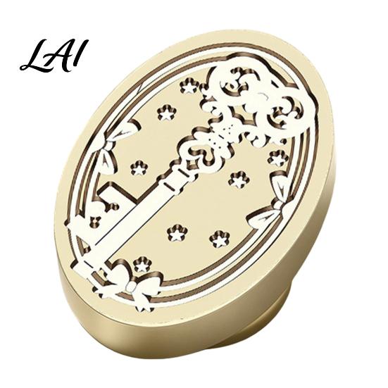Gift Wrapping Wax Stamp Brass Seal Head Vintage Key Pattern Embossed Sealing Decorative Head for Envelope Journal Packaging Invitation Crafting