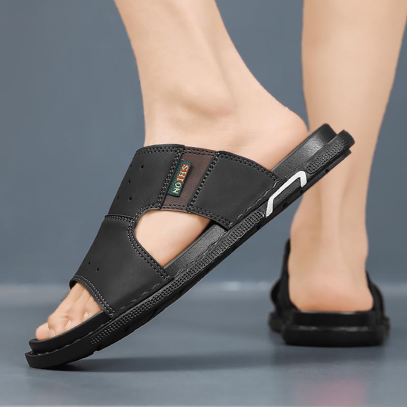 Fashion CYYTL Mens Summer Slippers Casual Shoes Beach Sandals Outdoor Slides Walking Comfort Leather Luxury Designer Lightweight Fashion