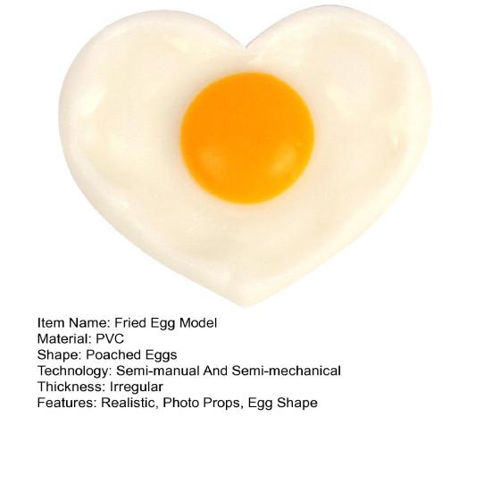 1/2Pcs Simulation Fried Egg Decoration Heart-shaped Fake Poached Egg Model Realistic Food Toy DIY Home Decor Ornament Photo Props