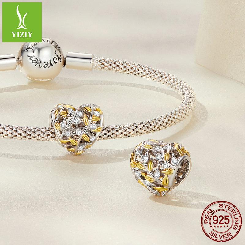Vergoldetes 925er Sterlingsilberarmband mit Perlen-Accessoires, Love Bee DIY-Perlenanhänger.