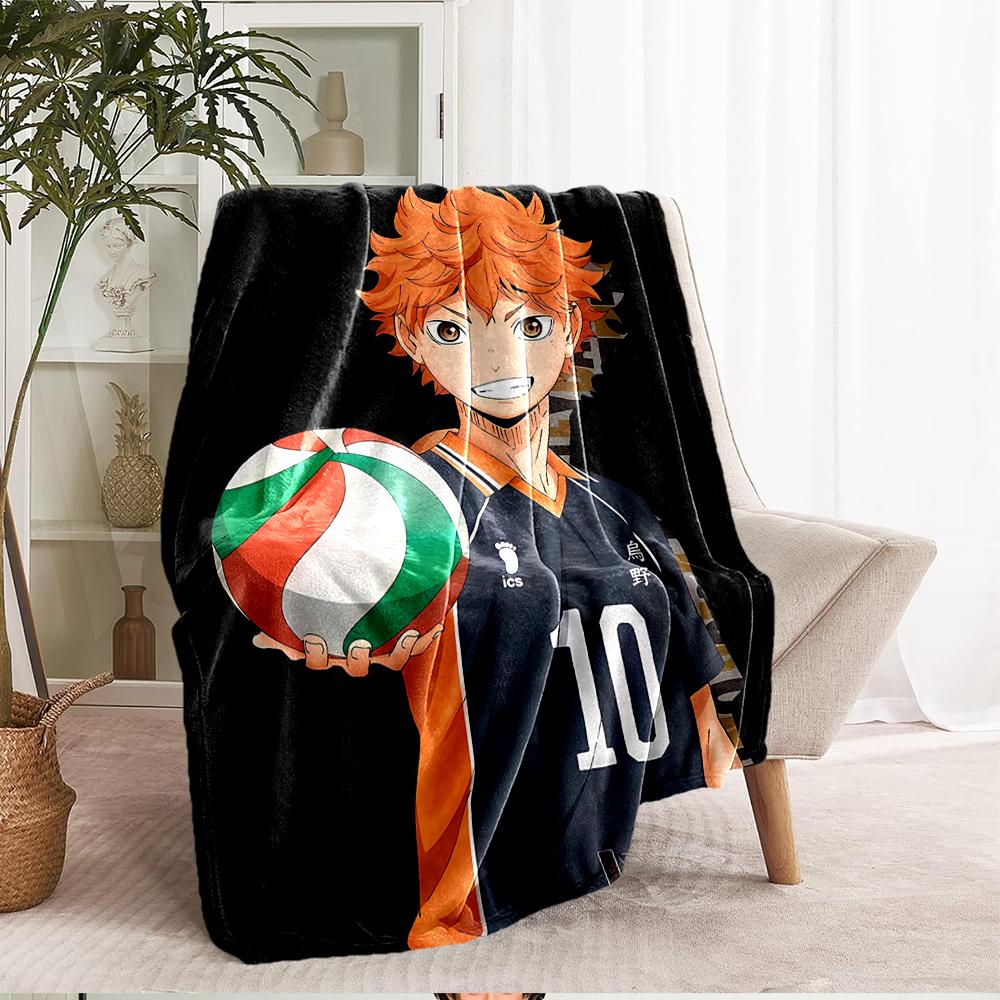 Haikyu Theme Printed Blanket - Perfect for Couch, Bed, Travel & Outdoor Use | Machine Washable, Cozy & Durable.
