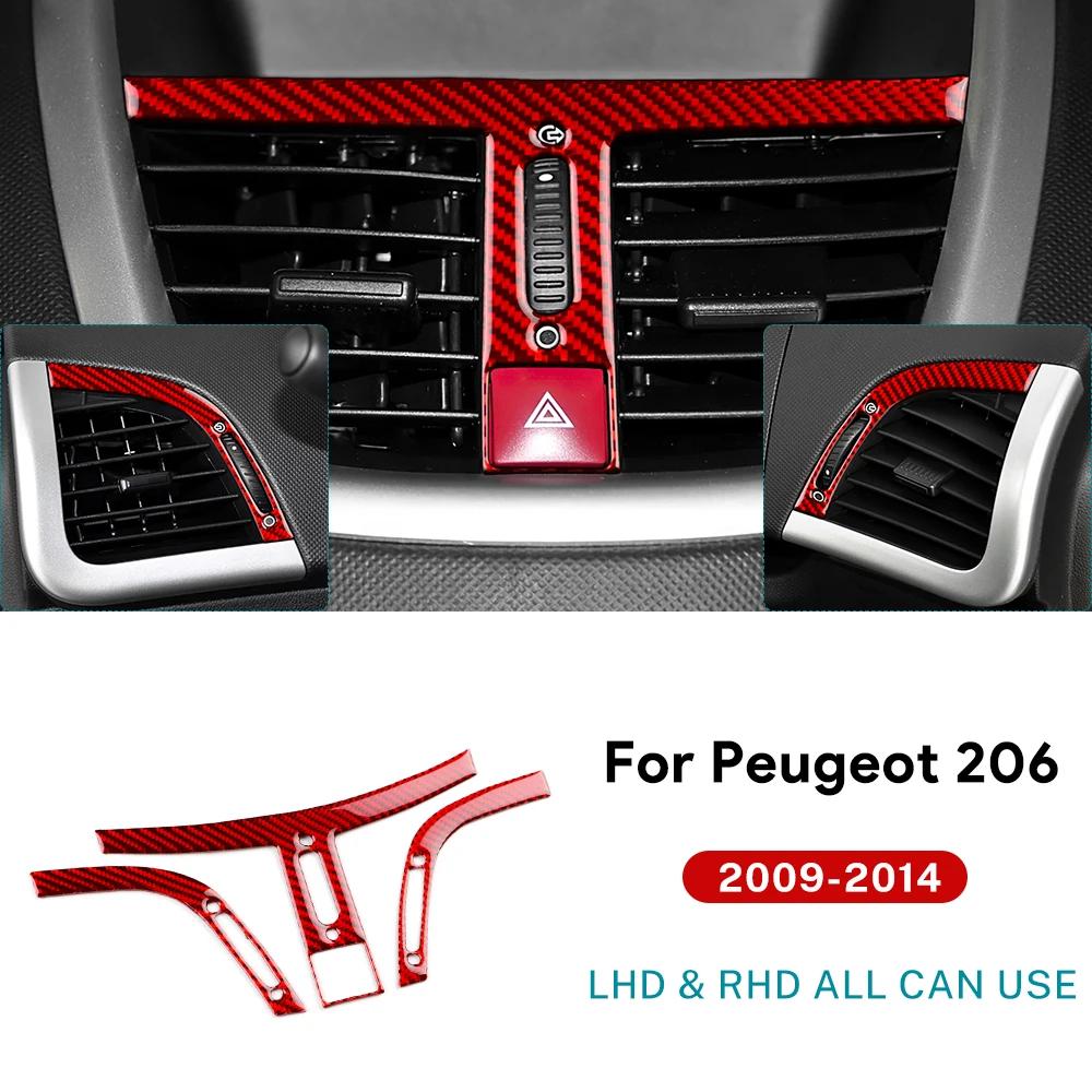 

Real Soft Carbon Fiber Sticker For Peugeot 206 2009 2010 2011 2012 2013 2014 LHD RHD Car Dashboard Air Vent Outlet Interior Trim