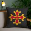 Region Occitania Occitan Cross Cushion Cover Plush Fabric Soft Double-Sided Printed Invisible Zipper Sofa Pillow Case Home Decor
