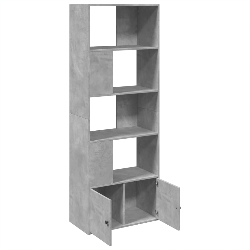 Bookshelf Concrete Grey 70x36x189 cm Engineered Wood