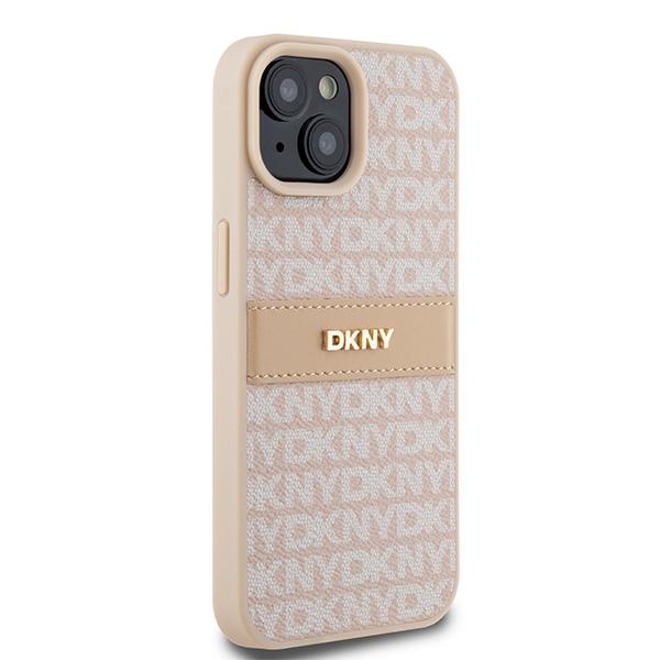 Dkny Dkhcp15Mprthslp Iphone 15 Plus /14 Plus 6.7 Różowy/Pink Hardcase Leather Mono Stripe & Metal Logo