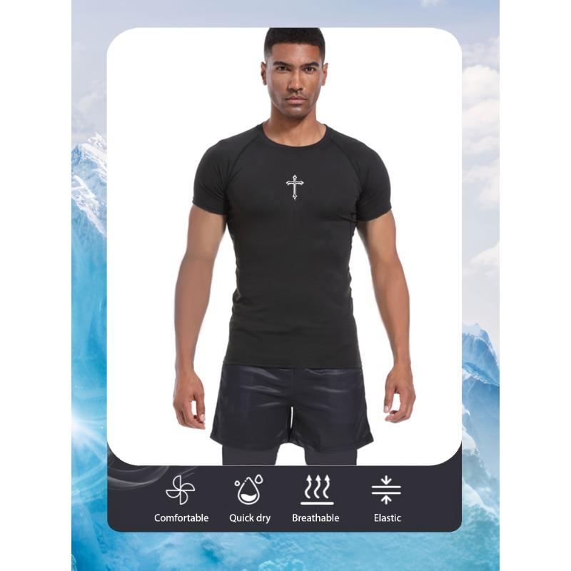 Men's Ultra-Light Quick-Dry Athletic T-Shirt - Breathable Stretchy Moisture-Wicking Short Sleeve for Fitness Gym Sports Workout