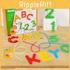 Wooden Alphabet Number Bead Stringing Toy For Early Education And Fine Motor Skills Development