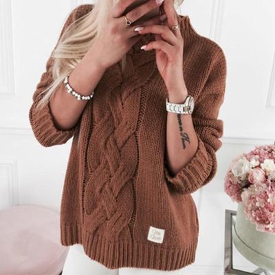 2024 Autumn/Winter Women's High Neck Solid Color Knitted Sweater