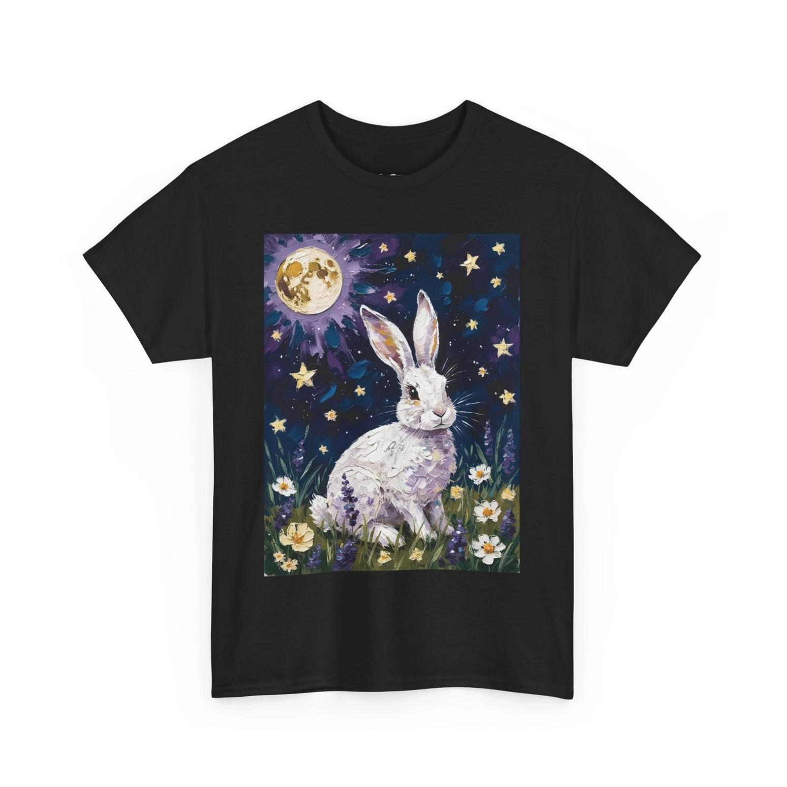 Starry Night Easter Bunny Tee, Rabbit Tshirt, Spring Holiday Shirt, Bunny Lover 4XL