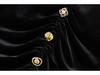European & American Style Sleeveless Velvet Slimming Long Dress with Pleated Waist and Button Accents
