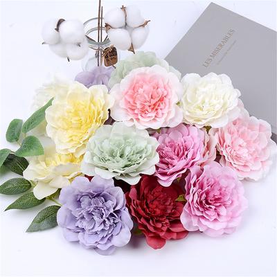 5pcs 10CM Large Artificial Peony Flower High Quality Silk Rose For Wedding Party Home Decoration DIY Wreath Gift Clip Art Flower