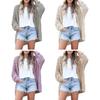 Spring Autumn Women Knitwear Hollow Out Loose Knitted Coat Pure Color Cardigan Long Sleeve Elastic Jacket Mid Length