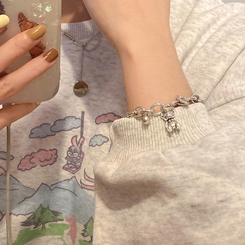 EVER FAITH 925 Sterling Silver Girls Gift Lovely Little Bear Jingle Bell Bead Link Hand Chain Bracelet EVER FAITH 925 Sterling Silver Girls Gift Lovely Little Bear Jingle Bell Bead Link Hand Chain Bracelet