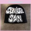 Hat Fashion Knitted With Letter Embroidery Design For Teens Fall Seasons Waer