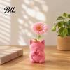 Creative Housewarming Presents 3D Printed Cat Vase, Cute Smiling with Heart?Hand Gesture Flower Holder, Desktop Decor Animal Shaped Decor,
