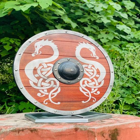 Viking Dragon Wood Shield Viking Warrior Shield  Valhalla Round Viking Shield  Medieval Viking Warrior Shield Norse Warrior Decor Shield