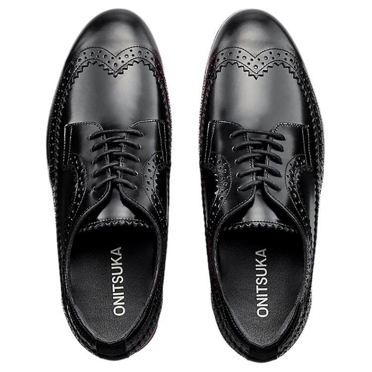 ONITSUKA TIGER Brogue Soft Comfortable Casual Leather Shoes Women Shoes Black 1182A603-001